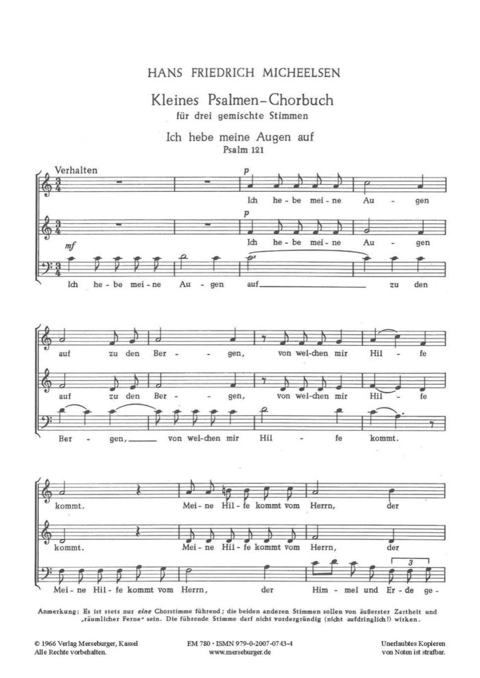 Kleines Psalmen-Chorbuch